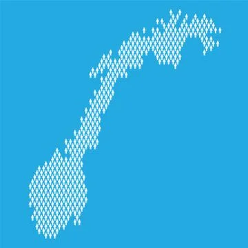 Norway population. Statistic map made from stick figure people Stock Illustration