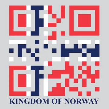 Norway qr code flag, vector Illustrazione stock