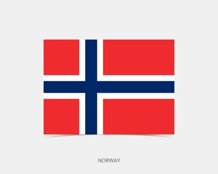Norway Rectangle flag icon with shadow. Stock Illustration