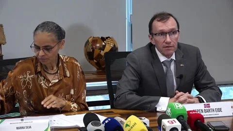 Norway reiterates its environmental commitment to the Brazilian Amazon, Brasilia 스톡 동영상 236588576