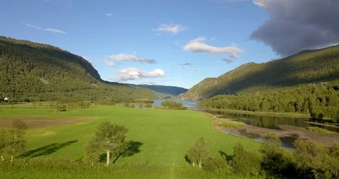 Norway - River Landscape (drone) Stock Footage 102386308