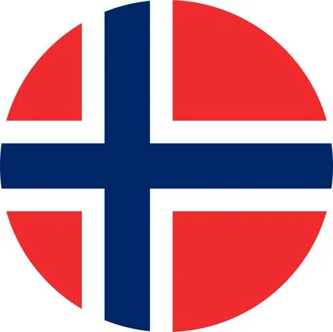 Norway round flag icon. Stock Illustration