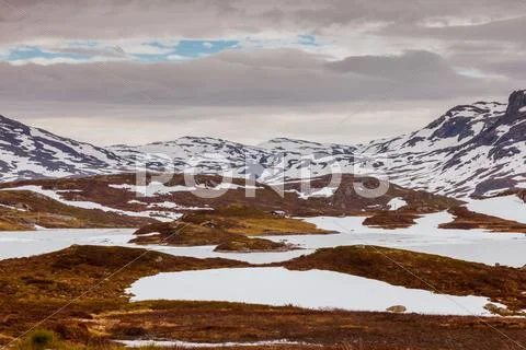 Norway scenic mountain landscape. Stock Photos