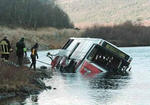 Norway - Schoolbus Accident Stock Photos
