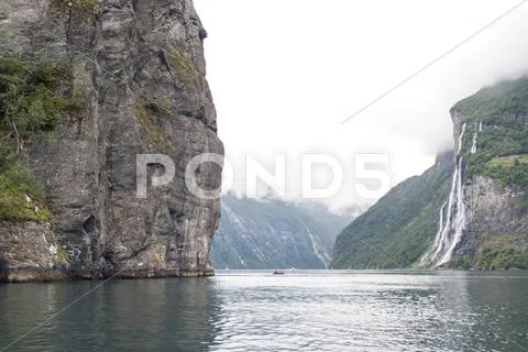 Norway - Seven Sisters Waterfall Stock Photos