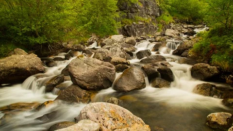 Norway, small waterfall timelapse Stock Footage 87149541