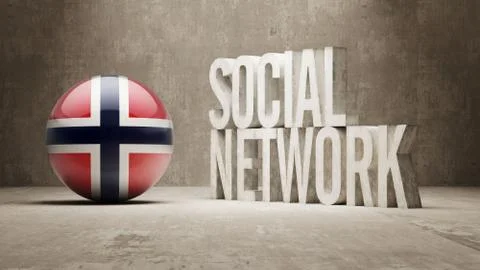 Norway. Social Network. Stock Illustration
