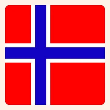 Norway square flag button, social media communication sign, business icon. Stock Illustration