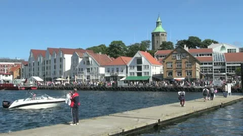 Norway Stavanger harbor view s Stock Footage 18174756