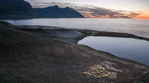 Norway Timelapse Beach Sunset Stock Footage 153284113
