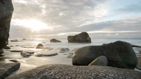 Norway Timelapse Stone Beach Stock Footage 153274944