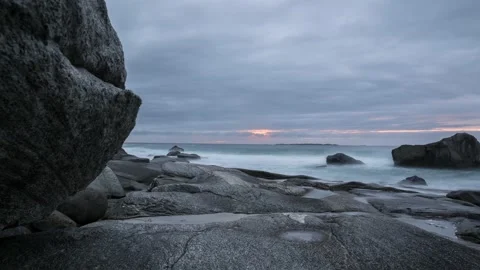 Norway Timelapse Stone Beach Stock Footage 153275320
