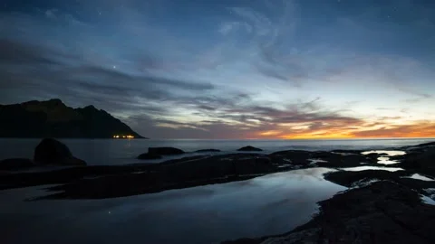 Norway Timelapse Sunset Ocean Stock Footage 153284409