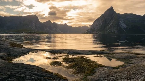 Norway Timelapse Susnet Stock Footage 153278187