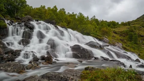 Norway Timelapse Waterfall Stock Footage 153281877