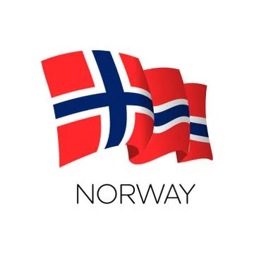 Norway vector flag. Waving flag of Norway. Oslo Illustrazione stock