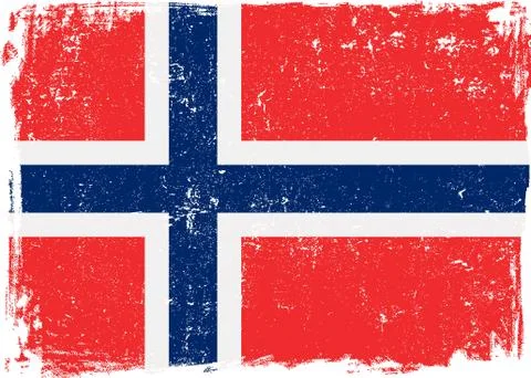 Norway Vector Flag on White Stock Illustration