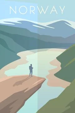 Norway. Vector poster. Stock Illustration