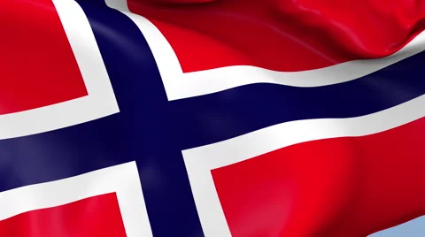 Norway Waving Flag Background Loop Stock Footage 64216945