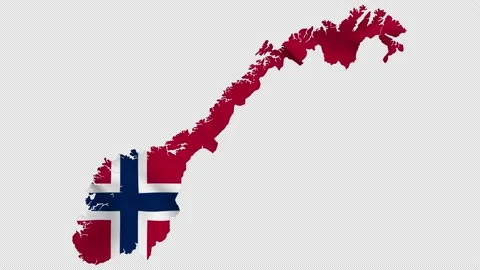 Norway waving flag map with alpha channel and seamless loop Stock Footage 171484646