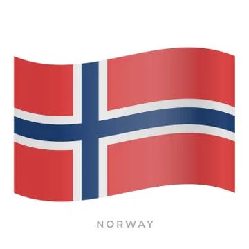 Norway waving flag vector icon. Vector illustration isolated on white. Stock Illustration