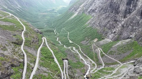 Norway’s Iconic Trollstigen Road Landscape Stock Footage 341154904