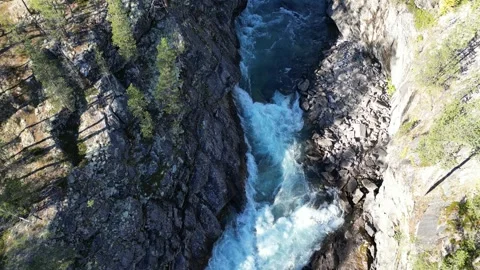 Norway’s Turquoise River Flowing Through Green Landscapes | Drone Footage Stock Footage 323378816