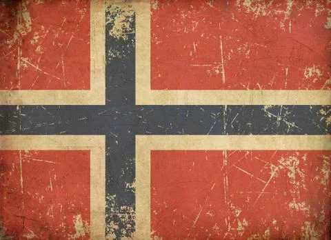 Norwegian aged flat flag Stock Illustration