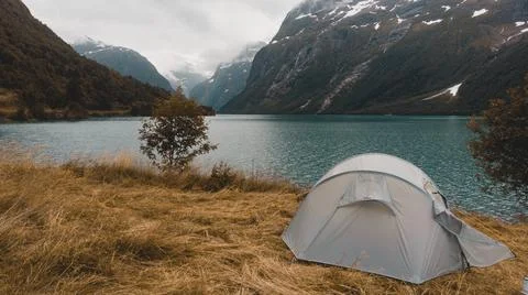 Norwegian camping Stock Photos