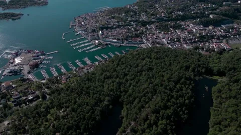 Norwegian City - Risør Stock Footage 163062853
