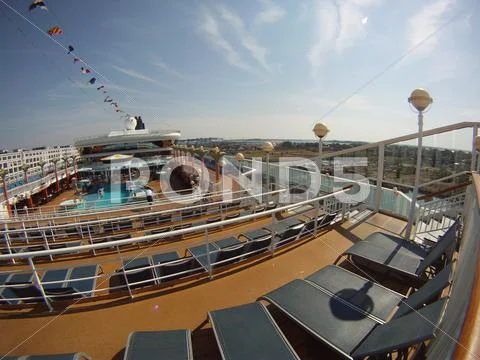 Norwegian Cruise Ship Pool Deck Stock Photos