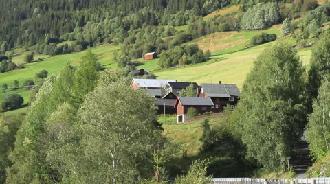 Norwegian farm Stock Footage 54675878