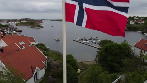 Norwegian Flag 2 Stock Footage 262030210
