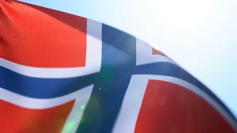 Norwegian Flag Flapping Video stock 118575654