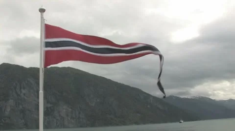 Norwegian flag Video stock 8522992