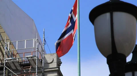 Norwegian flag Video stock 27523513
