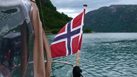 Norwegian flag Stock Footage 171992125