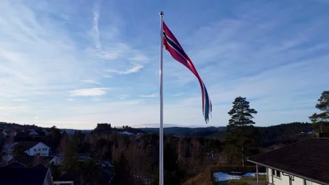 Norwegian flag Stock Footage 231631724
