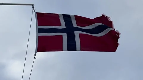 Norwegian flag Stock Footage 267323361
