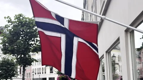 Norwegian flag Stock Footage 317246243