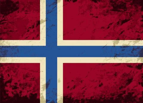 Norwegian flag. Grunge background. Vector illustration Stock Illustration