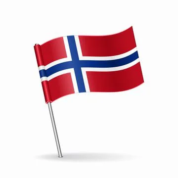 Norwegian flag map pointer layout. Vector illustration. Illustrazione stock