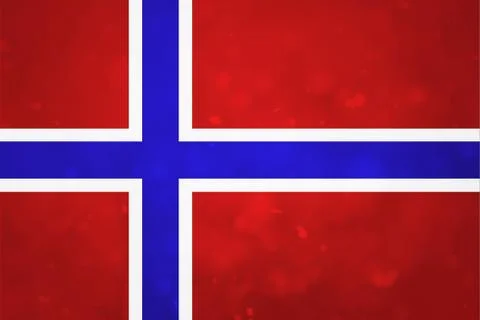 Norwegian flag in minimalistic composition with falling snow Stock Illustration