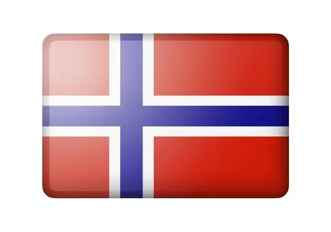 The Norwegian flag. Rectangular matte icon. Isolated on white background Stock Illustration