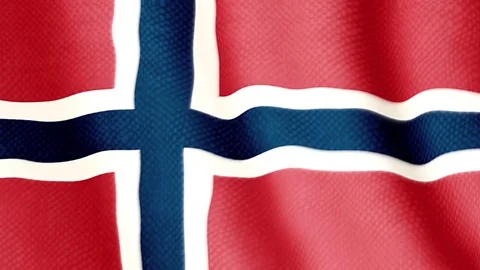 Norwegian flag waving animation Stock Footage 77615427