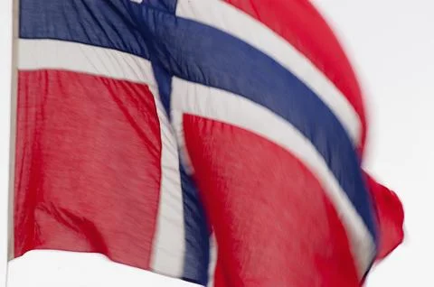 Norwegian flag waving in the wind Stock Illustration
