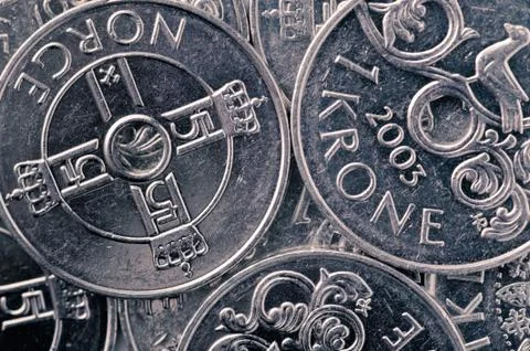Norwegian krone background Stock Photos