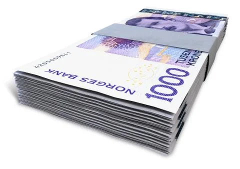Norwegian krone notes bundles Stockillustratie
