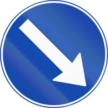 Norwegian mandatory direction sign - Keep right Illustrazione stock