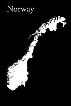 Norwegian Map With Country Name On It Isolated On White Background Stock-Illustration